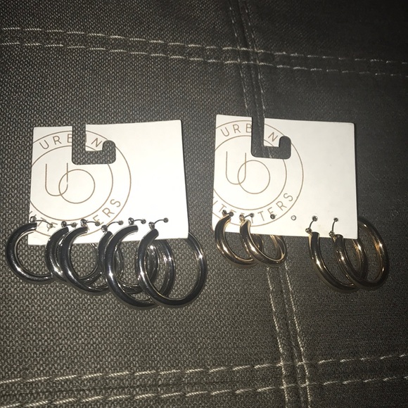 Urban Outfitters Jewelry - Bundle chunky hoops